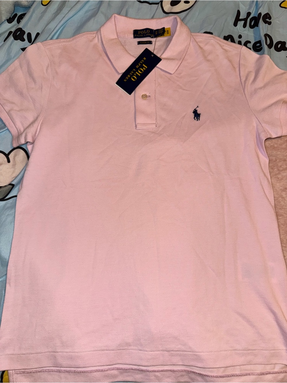 Ralph Lauren Light Pink Polo with Navy Pony